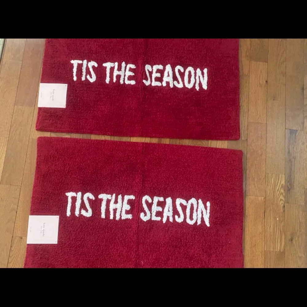New Kate Spade ‘Tis The Season Bath Rugs Set of 2